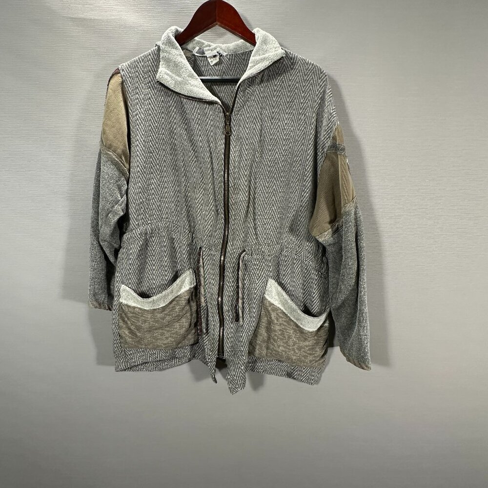 Vintage K D Spring Sweater Womens Medium Cardigan Full Zip Artsy Jacket Pockets